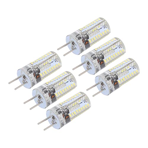 TOPINCN 6 Stück GY6.35 LED-Birnen, warmweiß 2700 Bis 3000 K weiß 6000 Bis 6500 K 500 Lm 72 LED-Glühbirnen Landschaftsbeleuchtung 5 W AC 12 V (Reines Weiß) von TOPINCN