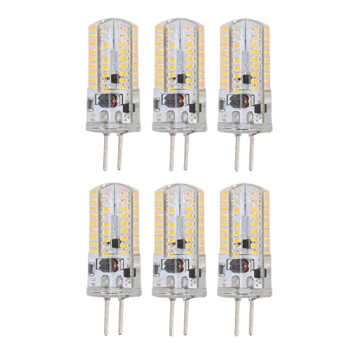 TOPINCN 6 Stück GY6.35 LED-Birnen, warmweiß 2700 Bis 3000 K weiß 6000 Bis 6500 K 500 Lm 72 LED-Glühbirnen Landschaftsbeleuchtung 5 W AC 12 V (Warmweiß) von TOPINCN