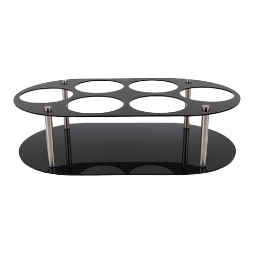 TOPINCN 6 Tassen Wasserflaschen-Sortier Regal, Cup-Regal für Stanleys, Arbeits Platten-Organizer, Acryl-Flaschen-Aufbewahrung Halter mit 2 Paneel und Robustem Design für Küchen-Kaffees (BLACK) von TOPINCN