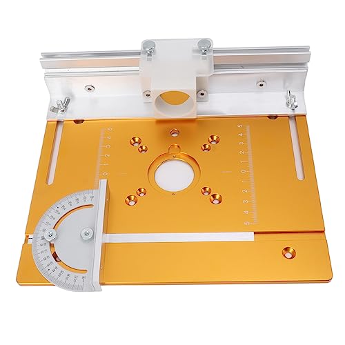 TOPINCN Aluminium Router Tischeinsatzplatte, Holzrouter -Flip -Platte mit Gehrung Gauge Guides, Holzbearbeitungsbänke Router Flipplatte Multifunktionaler Trimmgraven -Tisch von TOPINCN