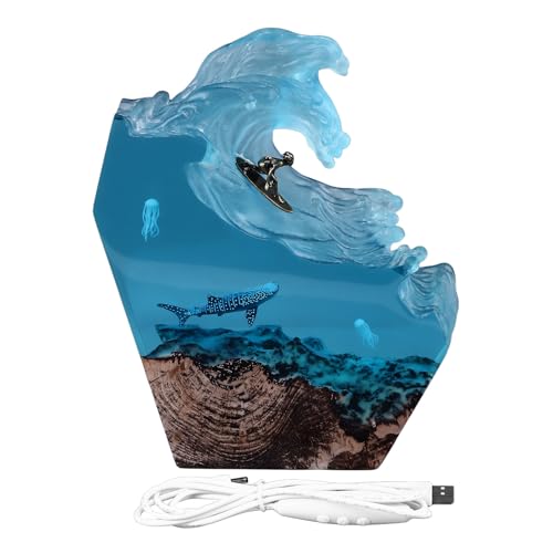 TOPINCN Ambient Night Lampe, Epoxys Harze Nachtleuchte Taucher und Haie Lampe mit USB -Kabel, Desktop -Meereswellen Dekoration Tiefsee Kleine Tischlampe für Geburtstagsfeier Büro TOPINCN Ambient Night Lampe, Epoxys Harze Nachtleuchte Taucher und Haie Lampe mit USB -Kabel, Desktop -Meereswellen Dekoration Tiefsee Kleine Tischlampe für Geburtstagsfeier Büro von TOPINCN