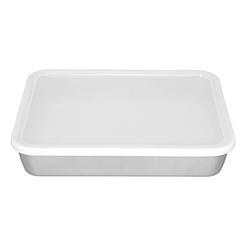 TOPINCN Backblech, Edelstahl-Backblech Tief Flach Antihaft-Backform Lebensmittel-Aufbewahrungsbox mit Deckel(S) von TOPINCN