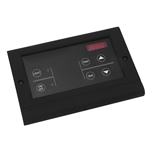 TOPINCN Digitaler Sauna-Controller, Einfache Bedienung 35-110℃ ABS-Gehäuse Dampfgenerator-Controller Wandhalterung Lichtsteuerung für 3-27KW Saunaofen (Schwarz) von TOPINCN