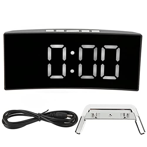 TOPINCN Digitaler Wecker, Spiegel, Student, Elektronische Uhr, Thermometer, Intelligente Nachttisch LED Spiegeluhr, Lichtempfindliche Oberfläche, Kreativität (Weißes Licht) von TOPINCN