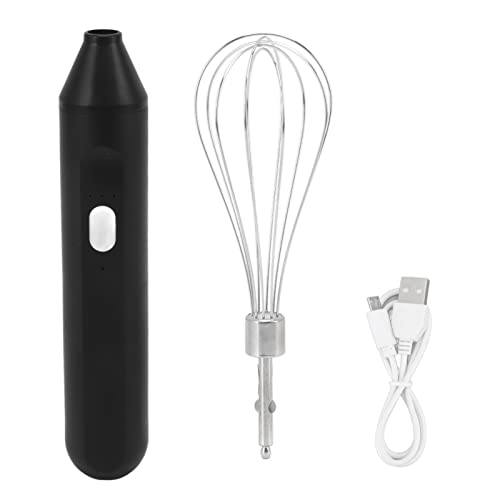 Elektrischer Handmixer, Wiederaufladbarer Handmixer, Schneebesen-Set, Kabellose Handküchenmaschine, USB-wiederaufladbarer Elektrischer Schneebesen Zum Kochen, Backen (Schwarz) von TOPINCN