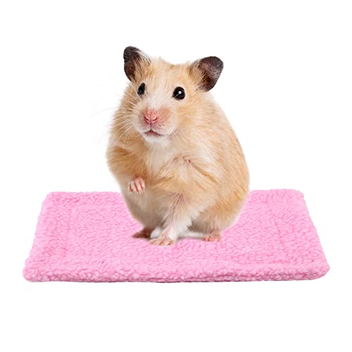 TOPINCN Haustier Bett Matte rechteckige weiche warme Plüsch Kissen Hamster Haus Nest Decke Igel Meerschweinchen Kleintiere Heimtierbedarf(Rosa) von TOPINCN