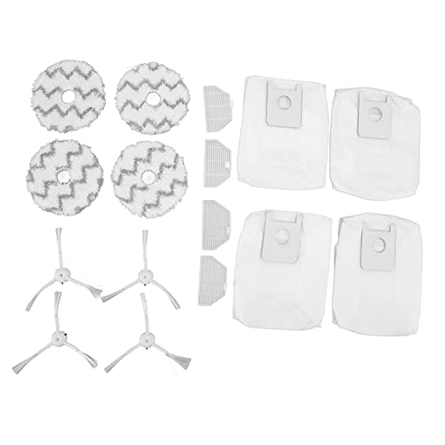TOPINCN Kehrroboter-Zubehör Staubsauger-Ersatzkit für Roidmi Eva SDJ06RM Kehrmaschine, Inklusive 4 Staubbeutel, 4 Filter, 4 Seitenbürste und 4 Wischtücher von TOPINCN