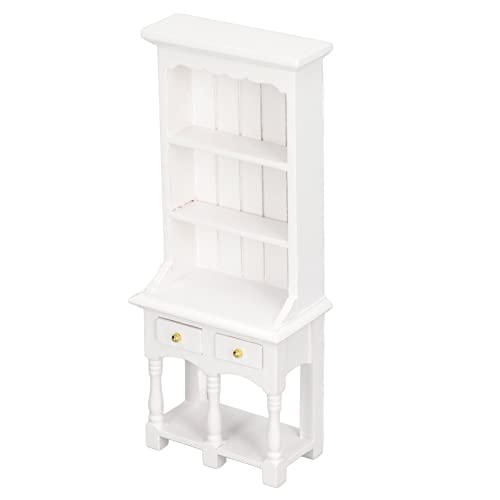 TOPINCN Miniatur Birch Dollhouse Bücherregal Exquisites Retro Doppelschubladenschrankmodell für 1/12 Mini Doll House Dekor Gefertigt von TOPINCN
