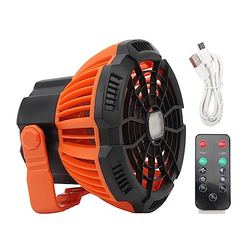 TOPINCN Outdoor-Zeltventilator, Hängender Campingventilator mit Verstellbarer Halterung, Zeltventilatoren mit Nachtlicht, Camping-LED-Ventilatoren für Bürozelte, Außenbereich, Wandern, von TOPINCN