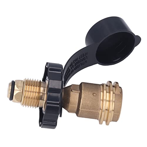 TOPINCN Propaane -Adapter mit Schwarzem Griff, Einfach Zugänglicher Gasadapter für BBQ Grills Campingofen, Kompakte Größe Kopplung für Sichere Verbindung, Messingmaterial TOPINCN Propaane -Adapter mit Schwarzem Griff, Einfach Zugänglicher Gasadapter für BBQ Grills Campingofen, Kompakte Größe Kopplung für Sichere Verbindung, Messingmaterial von TOPINCN