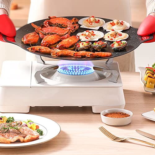 TOPINCN Quadratische Grillpfanne Im Koreanischen Stil, Koreanischer BBQ-Platten-Barbecue-Grill Antihaft-Rundbratpfanne für Den Herd Im Freien(Universal Type 33cm) von TOPINCN