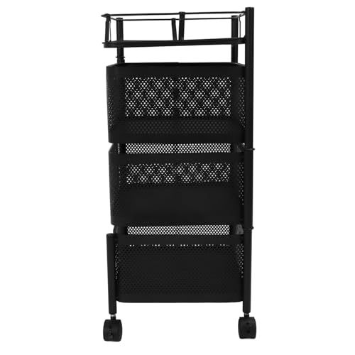 TOPINCN Rotierender Lagerwagen mit Rooling -Rädern, 3 oder 5 -Tier -Obst- und Gemüse -Maschenkorb Organizer, Großer Kohlenstoffstahl -Drahtschalenschale für Küche, Wohnzimmer, (Schwarz 3 TOPINCN Rotierender Lagerwagen mit Rooling -Rädern, 3 oder 5 -Tier -Obst- und Gemüse -Maschenkorb Organizer, Großer Kohlenstoffstahl -Drahtschalenschale für Küche, Wohnzimmer, (Schwarz 3 von TOPINCN