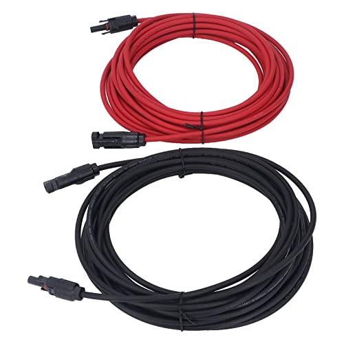 TOPINCN Schwarzes Rot -Solaradapter -Verlängerungskabel mit Weiblicher Männlicher Stecker Stabiler Selbstverriegelungsstruktur 2pcs für Sonnenkollektoren (10 m / 32,8 Fuß) von TOPINCN