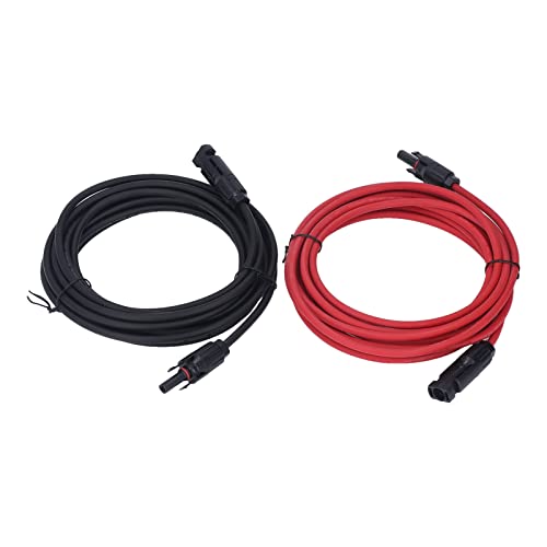 TOPINCN Schwarzes Rot -Solaradapter -Verlängerungskabel mit Weiblicher Männlicher Stecker Stabiler Selbstverriegelungsstruktur 2pcs für Sonnenkollektoren (5M / 16,4Ft) von TOPINCN
