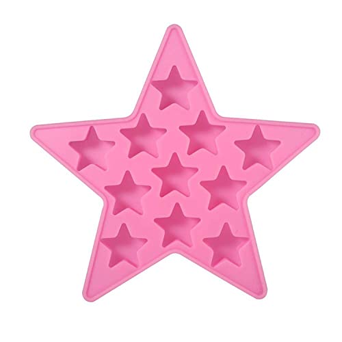 Eiswürfelform,Fünf Sterne geformte kühle Silikon Eiswürfelschale Gefrierform Maker Werkzeuge für Club Bar Party (Pink) von TOPINCN