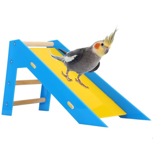 TOPINCN Slide Ladders Interactive Puzzle Training Toys Nicht -Lieferungen für die Entwicklung von Acrylvogelfähigkeiten + Holz 42x13x21cm von TOPINCN