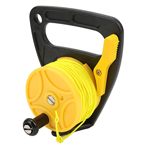 TOPINCN Tauchertrolle Tragbare Leichte Fischereirolle mit Daumenstopper Zum Schnorcheln Unter Wasser. (gelbes Rad) von TOPINCN