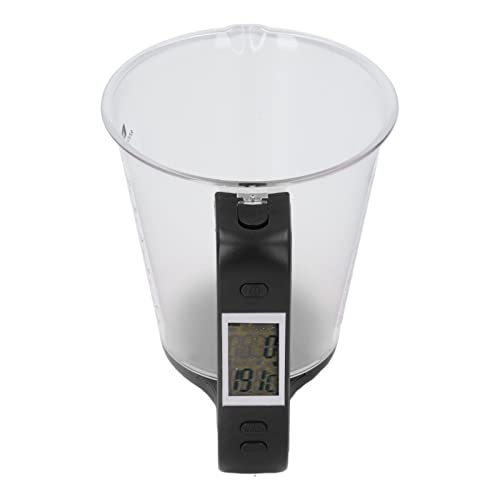 Tragbare Messbecherwaage, Großes LCD-Display, Digitale ABS-Lebensmittelwaage und Messbecher, Einfache Datenablesung, Abnehmbar für Gewürze für die Küche (Schwarz) von TOPINCN