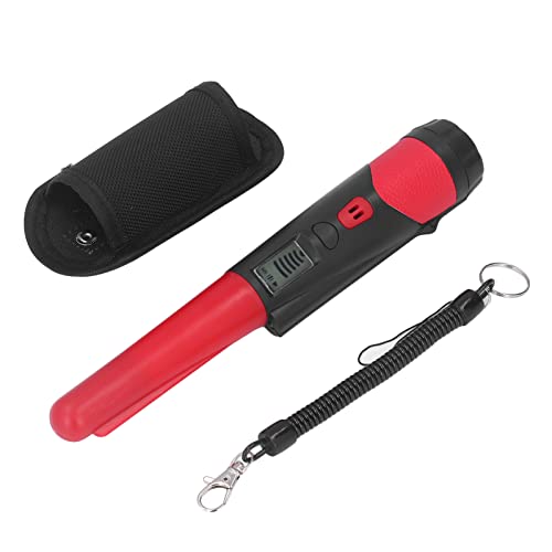 TOPINCN Tragbarer Metalldetektor, Hochempfindlicher Tragbarer Metalldetektor Professionelles LCD-Display für Schmuck für Kulturdenkmäler für Münzen Gold Silber (Rot) von TOPINCN