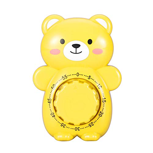 Timer,Kochen Timer Cartoon Bär Form Mechanische Digitale Manuelle Timer Elektrische Hausmannskost Zähler Wecker Küchentimer(gelb) von TOPINCN
