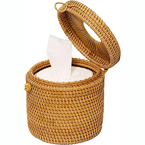 Tissue Box, Rattan Square Tissue Box Cover Dekorativer Tissue Holder Serviettenspender Gesichtsserviettenhalter für Schreibtisch Home Spa Office von TOPINCN