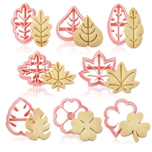 TOPJOWGA Herbst Ausstechformen Set, 8 Stück Herbst Ausstecher, Ahornblatt Plätzchen Ausstecher Kinder, Keksausstecher Thanksgiving Set, Erntedankfest Kuchen Dekoration TOPJOWGA Herbst Ausstechformen Set, 8 Stück Herbst Ausstecher, Ahornblatt Plätzchen Ausstecher Kinder, Keksausstecher Thanksgiving Set, Erntedankfest Kuchen Dekoration von TOPJOWGA