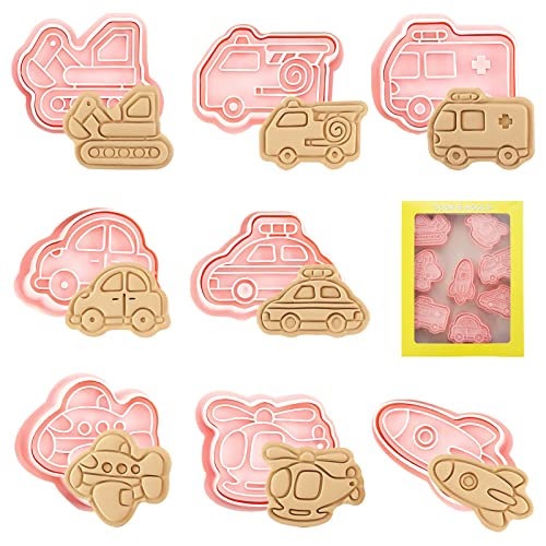 TOPJOWGA Keksausstecher Auto Transportwesen, 8 Stück Plätzchen Ausstecher Kinder, Keksausstecher Ausstecher Set, Ausstecher Kuchen Dekoration, 3D Keks Ausstechform für Keksteig Fondant Gebäck TOPJOWGA Keksausstecher Auto Transportwesen, 8 Stück Plätzchen Ausstecher Kinder, Keksausstecher Ausstecher Set, Ausstecher Kuchen Dekoration, 3D Keks Ausstechform für Keksteig Fondant Gebäck von TOPJOWGA