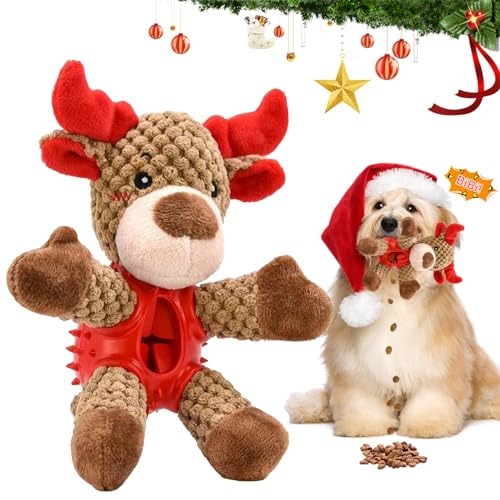 TOPJOWGA Weihnachten Hunde Kauspielzeug, Hundespielzeug Quietschend, Plüschhundespielzeug Weihnachten, Interaktives Kauspielzeug Spielzeug, Hundespielzeug Weihnachten Hund Haustiere Kauen von TOPJOWGA