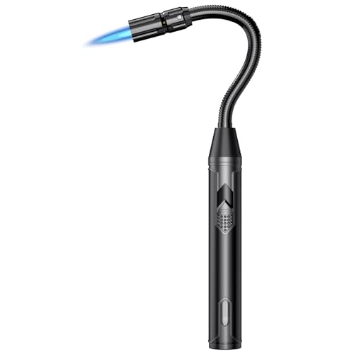 TOPKAY Taschenlampe Feuerzeug Nachfüllbar Butan Feuerzeug Langer Flexibler Hals Mehrzweckfeuerzeug für Kerzen Grill Kamine Küche Camping (Nicht Vorgefüllt) von TOPKAY