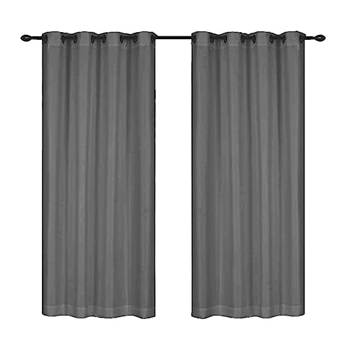 TOPKEAL Halbdurchsichtige Outdoor-Vorhänge für Terrasse, Voile, durchsichtige Drape-Vorhänge, 1 Panel Wärmeschutz (Grey, A) von TOPKEAL