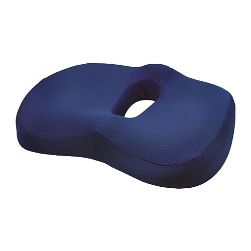 TOPKEAL Kissen Stuhl Memory Baumwolle Sitzkissen Hüfte Langes Sitzen Gott Werkzeug Büro Sitzkissen Student Atmungsaktive Hüfte Und Gesäß Pads Nackenkissen Orthopädische Bezug (Navy, One Size) von TOPKEAL