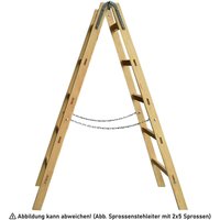 Topleiter - Holz Sprossenstehleiter mit Eimerhaken 2x7 Sprossen von TOPLEITER