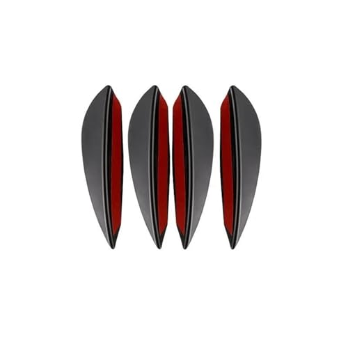 TOPOLVLCKC Frontstoßstange Lippe 4/6 Stücke Universal Auto Front Schaufel Front Stoßstange Lip Body Splitter Spoiler Diffusor Protector Dekorative Canard Lip (4PCS Black) von TOPOLVLCKC