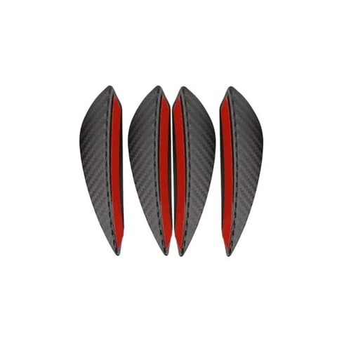 TOPOLVLCKC Frontstoßstange Lippe 4/6 Stücke Universal Auto Front Schaufel Front Stoßstange Lip Body Splitter Spoiler Diffusor Protector Dekorative Canard Lip (4PCS Carbon Fiber) von TOPOLVLCKC