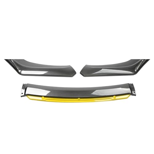 TOPOLVLCKC Frontstoßstange Lippe 4PCS Universal Auto Front Schaufel Front Stoßstange Lip Body Splitter Spoiler Diffusor Schutz Dekorative Canard Lip (Carbon Yellow) von TOPOLVLCKC