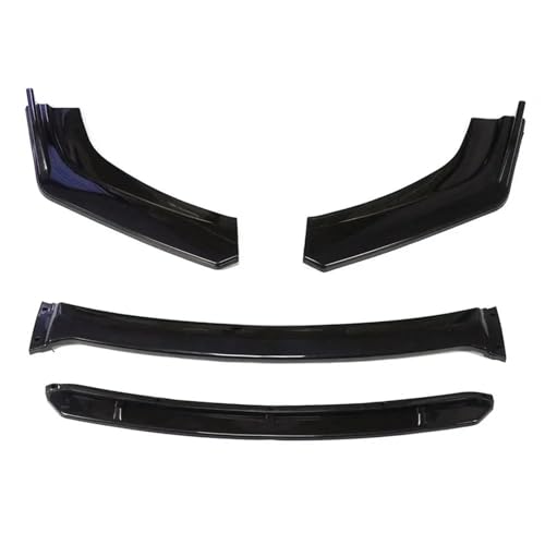 TOPOLVLCKC Frontstoßstange Lippe 4PCS Universal Auto Front Schaufel Front Stoßstange Lip Body Splitter Spoiler Diffusor Schutz Dekorative Canard Lip (Shiny Black) von TOPOLVLCKC