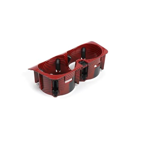 TOPOLVLCKC Für M&ercedes Für B&ENZ CE GLC VG Klasse W205 W213 W253 W447 Auto Mittelkonsole Einsatz Getränke Wasserbecherhalter Mittelkonsole Aufbewahrungsbox(Carbon Fiber Red) von TOPOLVLCKC