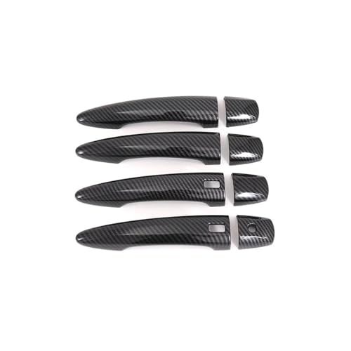 TOPOLVLCKC Für N&issan Für Qashqai 3 J12 2021 2022 2023 Carbon Smart Türgriffabdeckung Auto Außenzubehör Styling Schutzfolie Aufkleber Außentürgriffe(2 Buttons Carbon) von TOPOLVLCKC