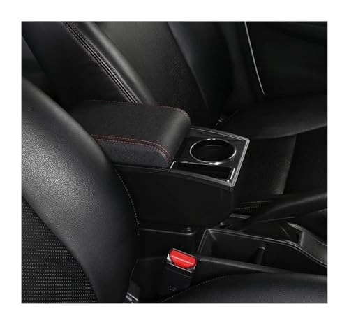 TOPOLVLCKC Für N&issan Für Tiida C11 Armlehne Auto Armlehne Box Interior Center Storage Box Mittelkonsole Aufbewahrungsbox(Black line) von TOPOLVLCKC