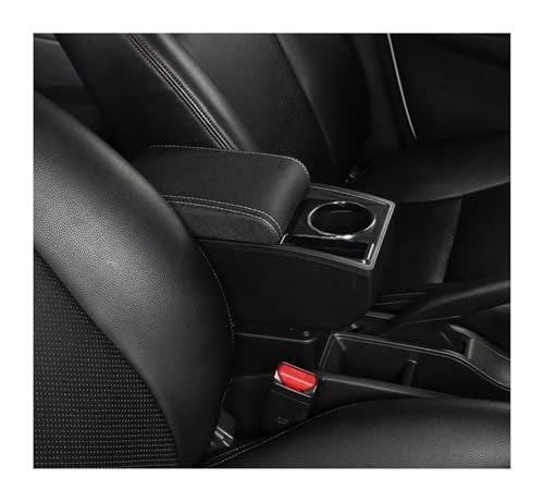 TOPOLVLCKC Für N&issan Für Tiida C11 Armlehne Auto Armlehne Box Interior Center Storage Box Mittelkonsole Aufbewahrungsbox(Red line) von TOPOLVLCKC