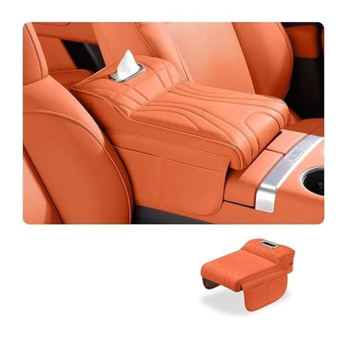 TOPOLVLCKC Für T*oyota Für Land Cruiser Für Prado LC250 2024-2025 Auto Armlehne Pad Box Höhe Erhöhen Schutzhülle Aufbewahrungstasche Auto Styling Mittelkonsole Aufbewahrungsbox(ORANGE) von TOPOLVLCKC