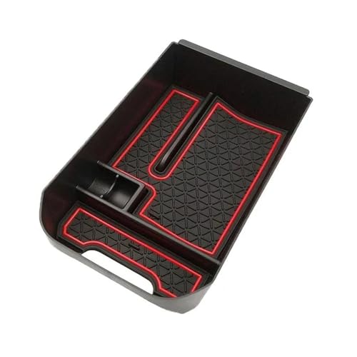 TOPOLVLCKC Für T*oyota Für RAV4 XA50 2019 2020 2021 2022 2023 2024 2025 Hybrid Auto Armlehne Storage Box Auto Dashboard Kleinigkeiten Aufräumen Tablett Mittelkonsole Aufbewahrungsbox(Armrest Box Red) von TOPOLVLCKC