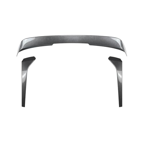 TOPOLVLCKC Für T&iguan MKII 2017-2023 Standardversion Auto Heckspoilerlippe Heckspoiler Seitenflügel Glanzschwarz Heckkofferraumflügel Body Kit Heckspoilerflügel(Set-CarbonFiber Look) von TOPOLVLCKC