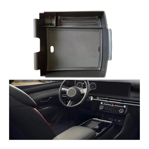 TOPOLVLCKC Für Tucson NX4 2025 2026 Auto Armlehne Unter Lagerung Box Zentrale Steuerung Organizer Halter Tablett Verstauen Mittelkonsole Aufbewahrungsbox(A) von TOPOLVLCKC