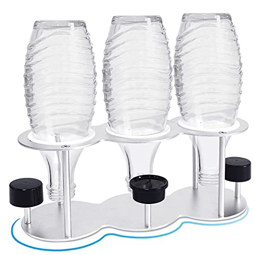 TOPOWN Flaschenhalter kompatibel mit Sodastream Flaschen Abtropfhalter 3 er - Abtropfständer für Sodastream Crystal und Emil Flaschen, Silber von TOPOWN