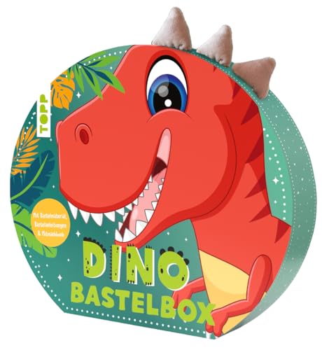 TOPP Dino-Bastelbox. Mit Anleitungen, Bastelmaterial und Mitmachbuch: 8 Anleitungen, buntes Bastelmaterial, Mitmachbuch (16 Seiten, A5, Softcover) von TOPP