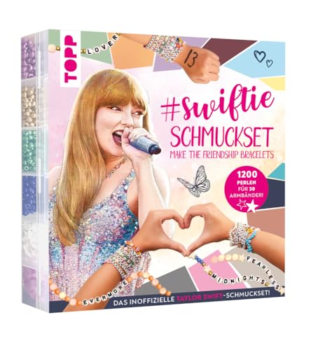 Swiftie - Schmuckset "Make the friendship bracelets": Anleitungen und Material für 30 Armbänder. Über 1000 Perlen in verschiedenen Farben und Buchstabenperlen von Frech