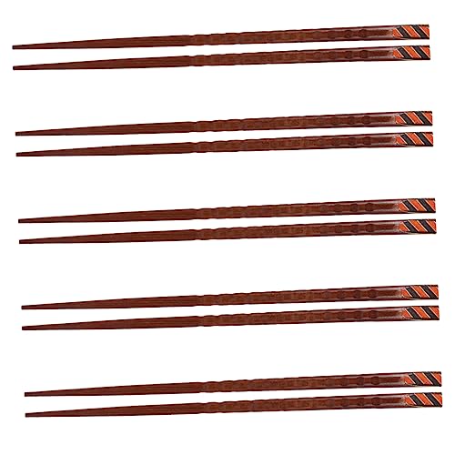 TOPPERFUN 1 Satz 5 Paare Speced Stäbchen Utensilien Reisebeck Geschirr Essstäbchen Holzstäbchen Hölzern Schwarz von TOPPERFUN