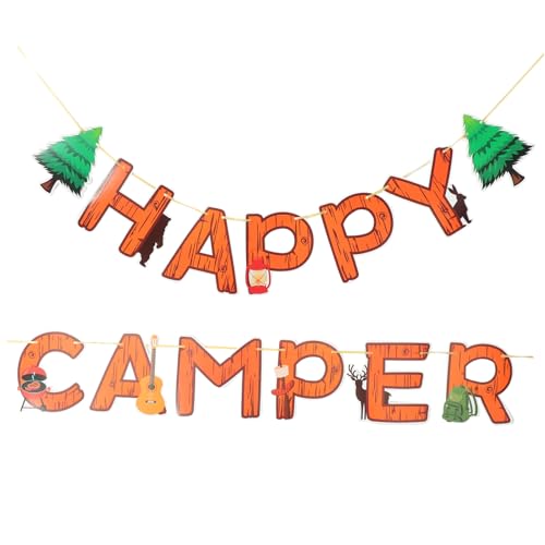 TOPPERFUN 1 Satz Camping Banner Dekoration für Outdoor Feiern Farbiges Party Hängeschild für Unvergessliche Campingpartys und Festliche von TOPPERFUN
