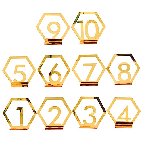 TOPPERFUN 1 Satz Hochzeits Tischnummern Aus Gold Tischdeko Für Hochzeiten Unzerbrechlich Und Wiederverwendbar Für Und Platzkartenhalter Für Feiern Und Veranstaltungen 10 Stück TOPPERFUN 1 Satz Hochzeits Tischnummern Aus Gold Tischdeko Für Hochzeiten Unzerbrechlich Und Wiederverwendbar Für Und Platzkartenhalter Für Feiern Und Veranstaltungen 10 Stück von TOPPERFUN